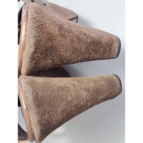 Kork-Ease Beatrice Brown Leather Strappy Wedge Platform Sandals Clogs Size 7/39 - Picture 5 of 11